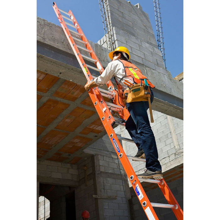 Vestil EXL-24 fiberglass extension ladders with aluminum rings - view 5