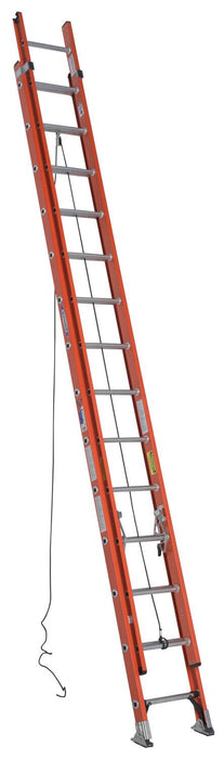 Vestil EXL-28 Fiberglass Extension Ladders with Aluminum Rings 28 Step 300 lb. Capacity Orange