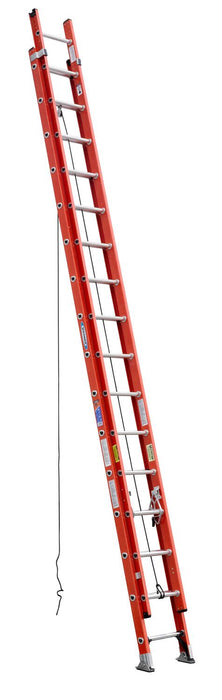 Vestil EXL-32 Fiberglass Extension Ladders with Aluminum Rings 32 Step 300 lb. Capacity Orange