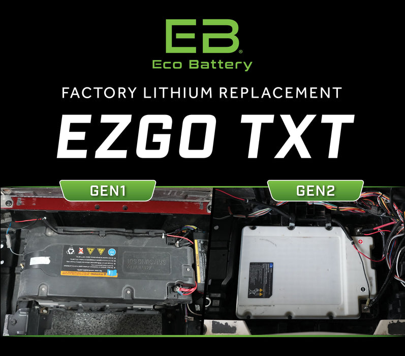 Eco Battery 51V 150Ah LiFePO4 golf cart battery bundle for EZGO TXT Samsung Gen1