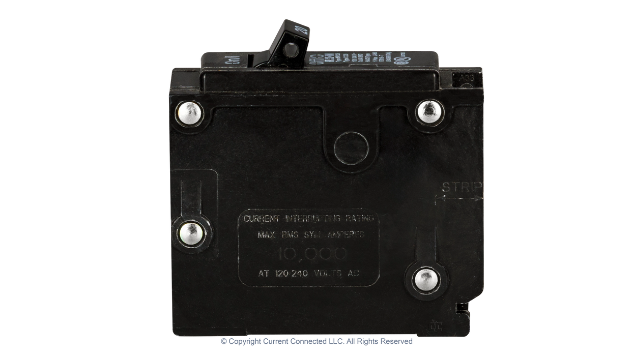 High quality photo of the Eaton - BR120 - Single Pole Breaker 20A -Side View. Photographed by Current Connected