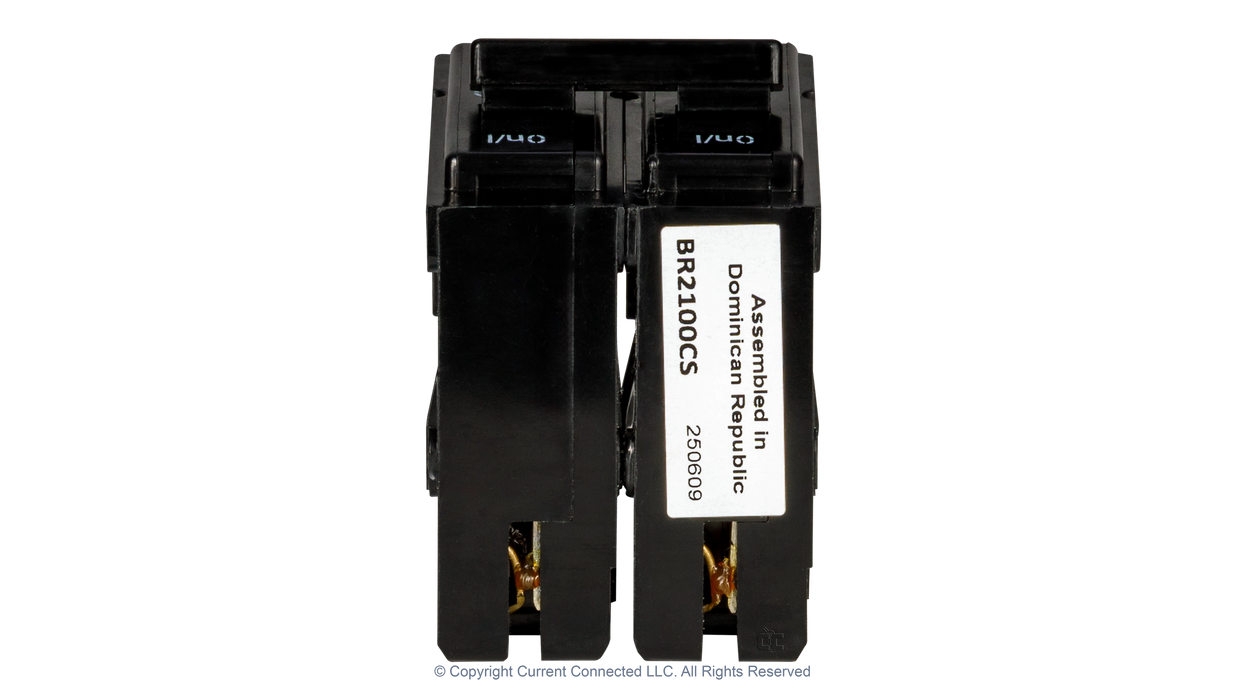 High quality photo of the Eaton - BR2100 - Double Pole Breaker 100A - Top View. Photographed by Current Connected