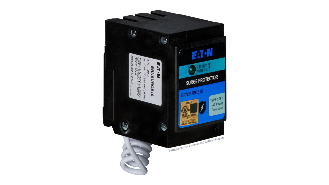 High quality photo of the Eaton - BRSSP - BR Plug-in Surge Protector Angled View. Photographed by Current Connected