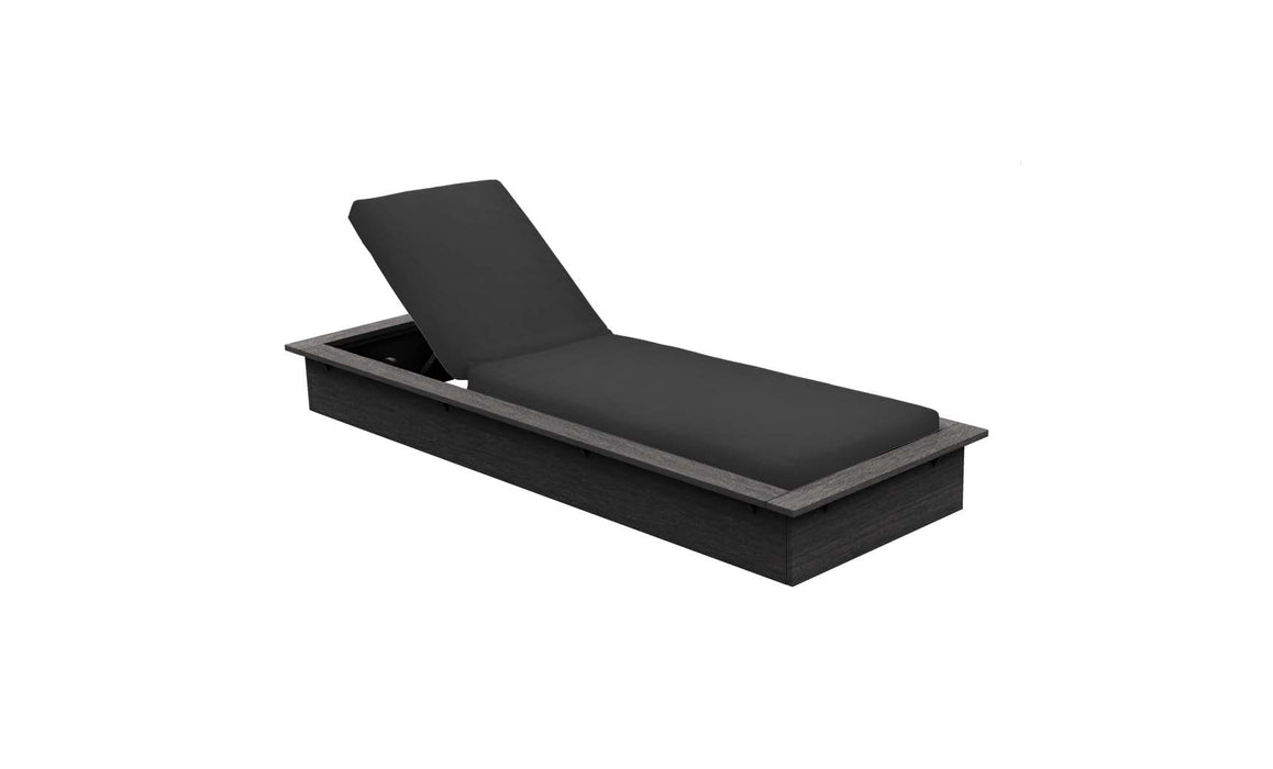 Ledge Lounger Echo Chaise — Fog Base-4608 Black Fabric