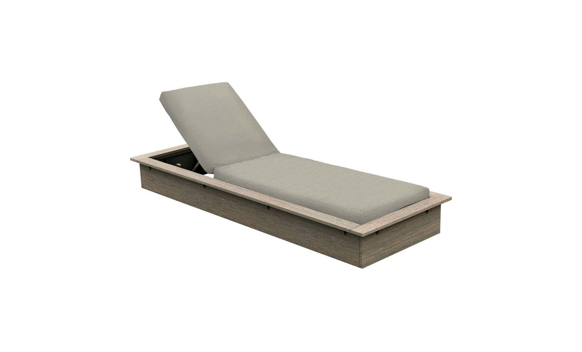 Ledge Lounger Echo Chaise — Wheat Base-4630 Cadet Grey Fabric