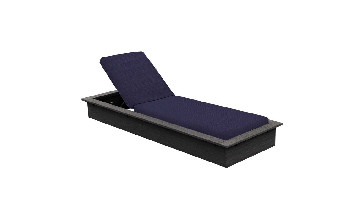 Ledge Lounger Echo Chaise — Fog Base-4646 Captain Navy Fabric