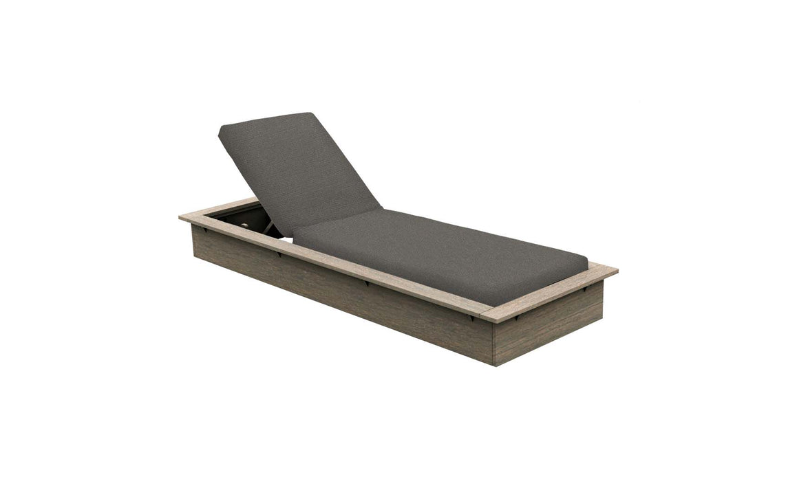 Ledge Lounger Echo Chaise — Wheat Base-4644 Charcoal Grey Fabric