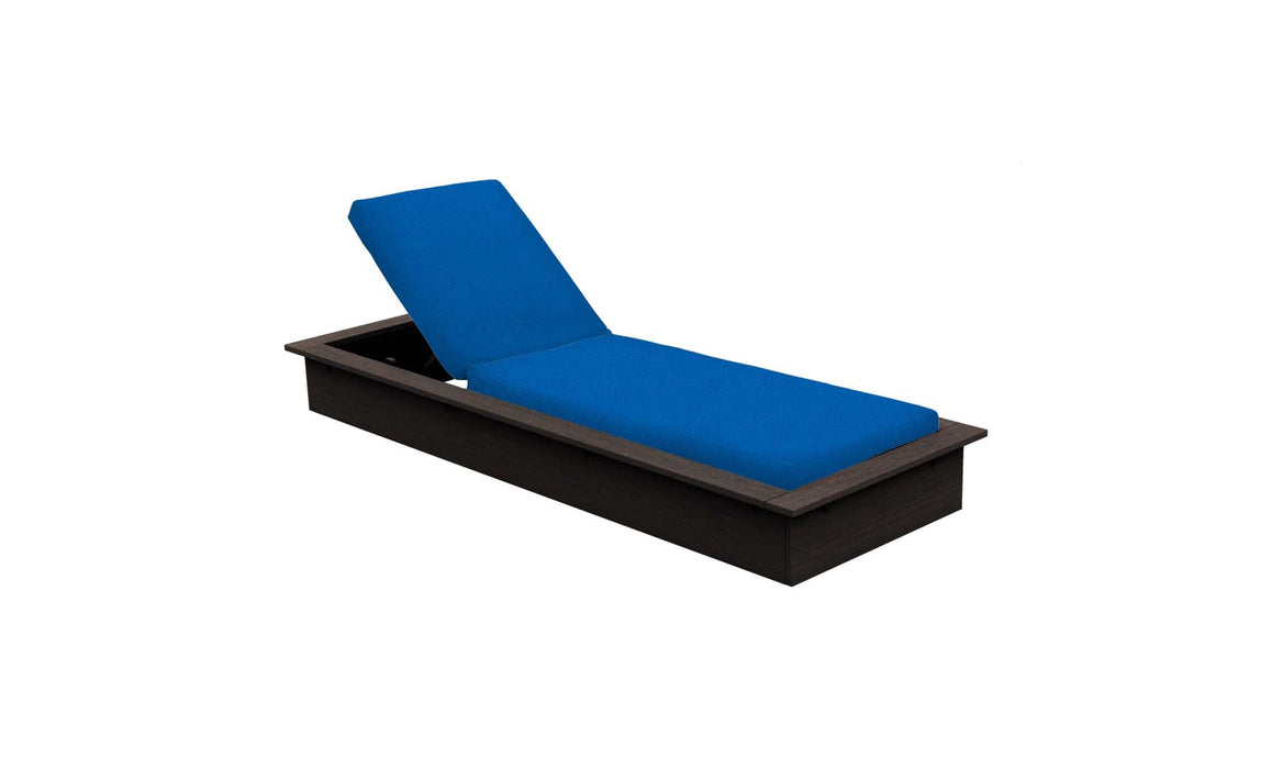 Ledge Lounger Echo Chaise — Flint Base-4601 Pacific Blue Fabric