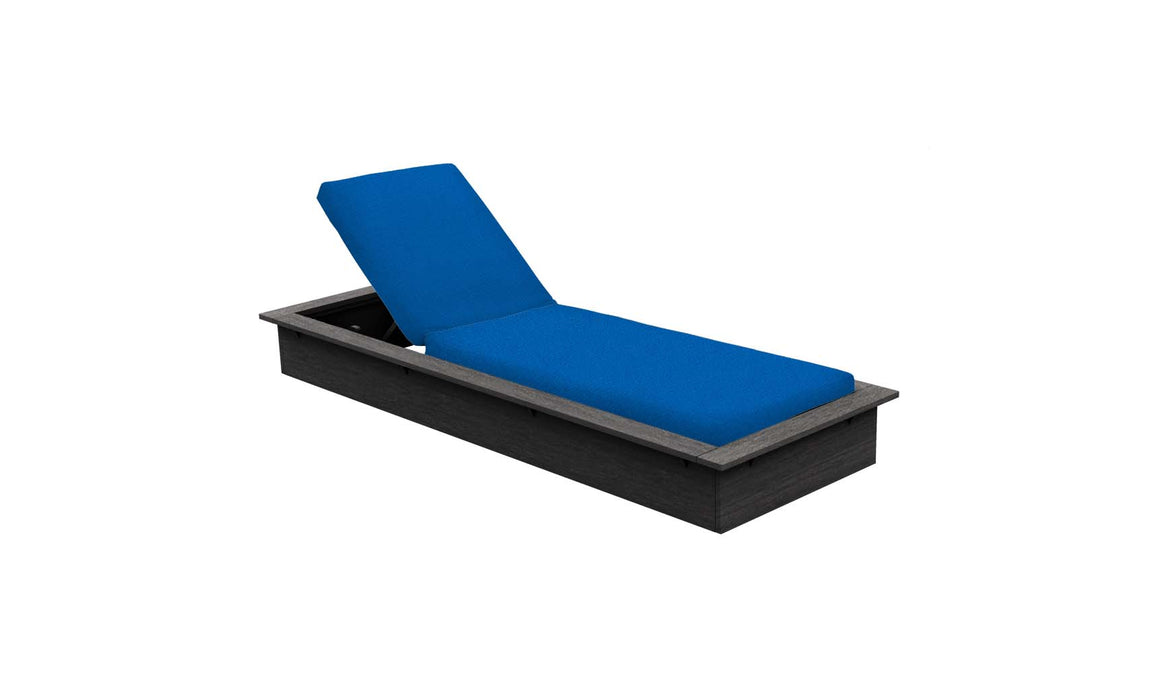 Ledge Lounger Echo Chaise — Fog Base-4601 Pacific Blue Fabric
