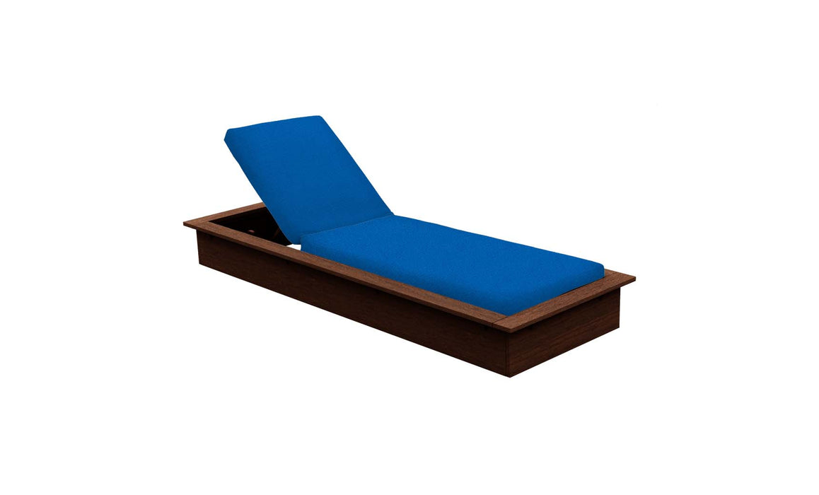 Ledge Lounger Echo Chaise — Harvest Base-4601 Pacific Blue Fabric