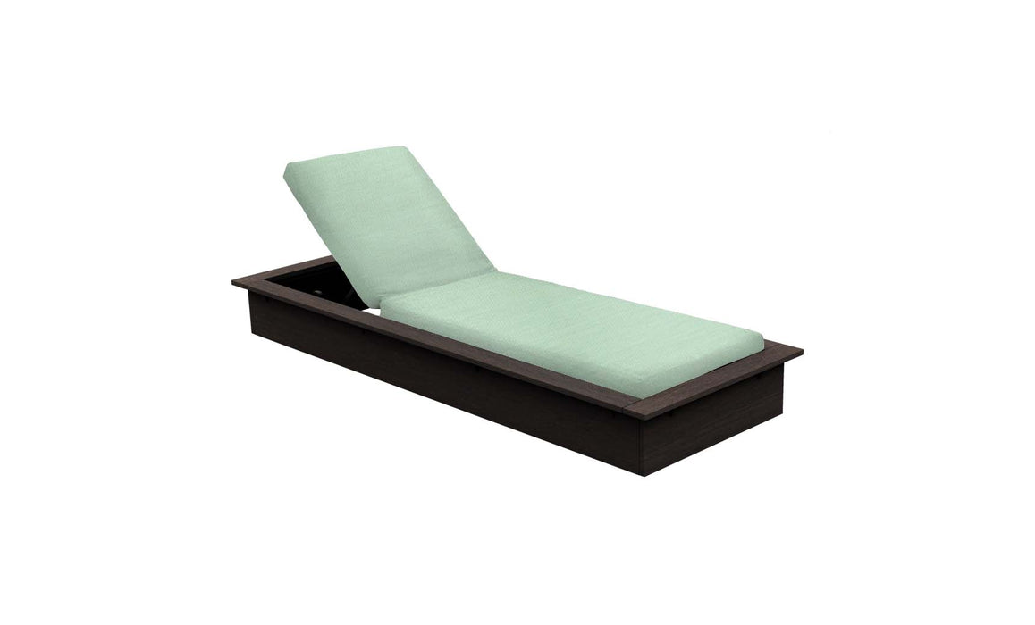 Ledge Lounger Echo Chaise — Flint Base-4664 Sea Fabric