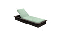 Ledge Lounger Echo Chaise — Flint Base-4664 Sea Fabric