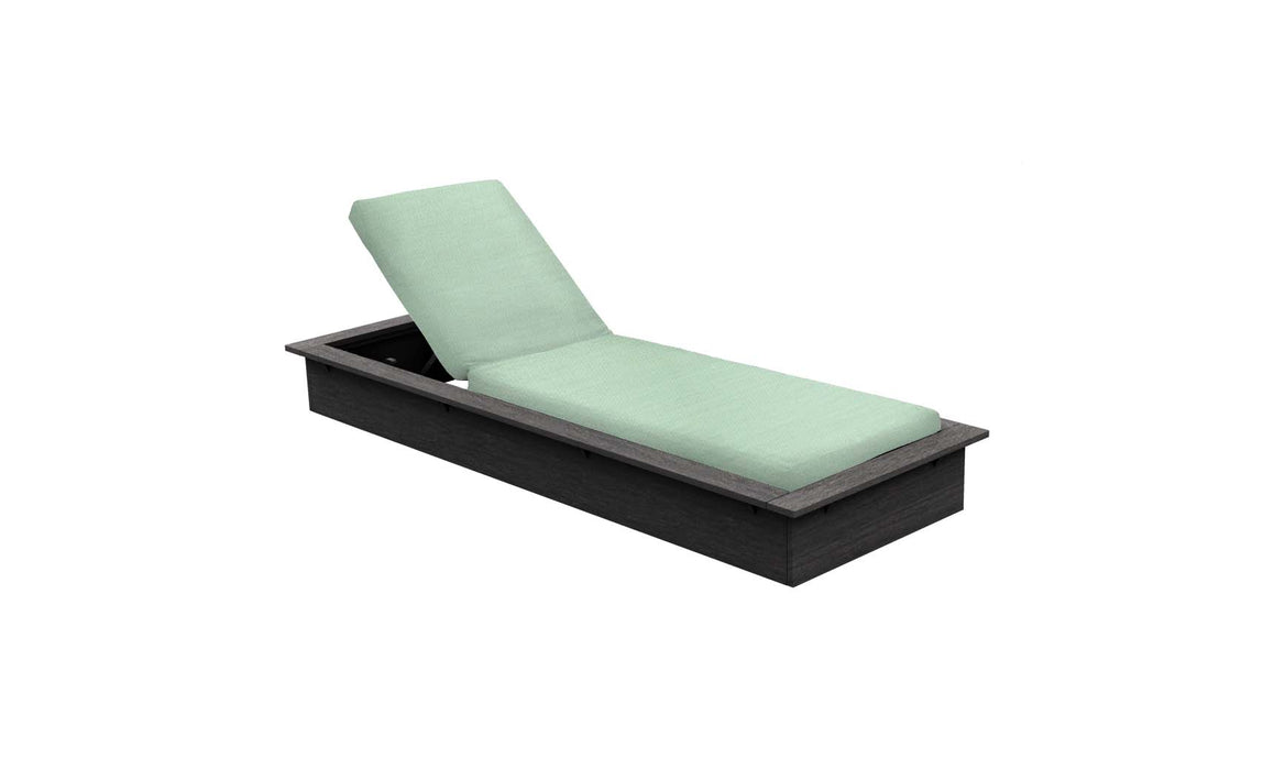 Ledge Lounger Echo Chaise — Fog Base-4664 Sea Fabric