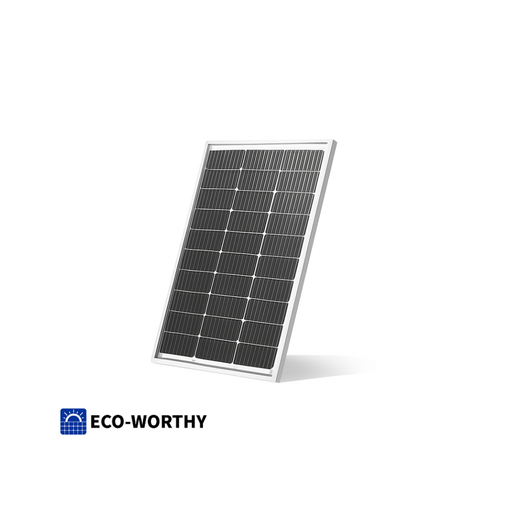 Eco-Worthy 100W Bifacial Solar Panel - Ecoworthy panel, front and back view 
