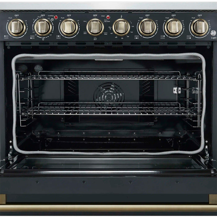 Forno Paolo 36-Inch Freestanding Electric Range with 5.44 Cu.Ft True Convection Oven in Black (FFSEL6011-36BLK)