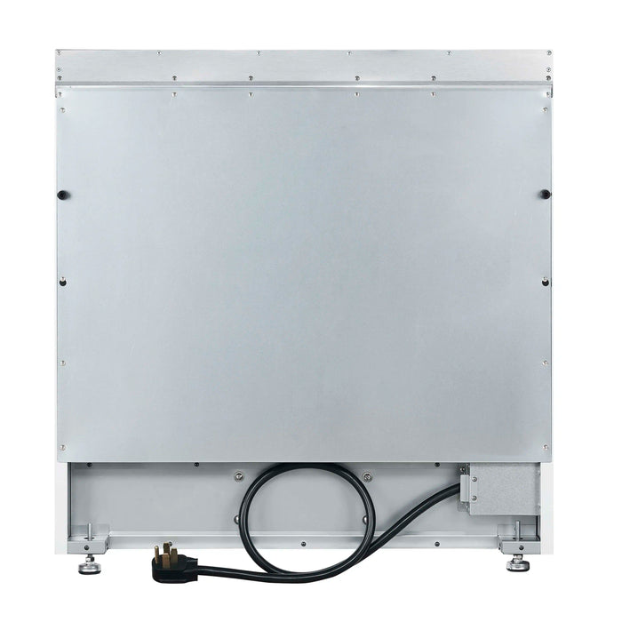 Forno Paolo 36-Inch Freestanding Electric Range with 5.44 Cu.Ft True Convection Oven in White with Antique Brass Handle (FFSEL6011-36WHT)