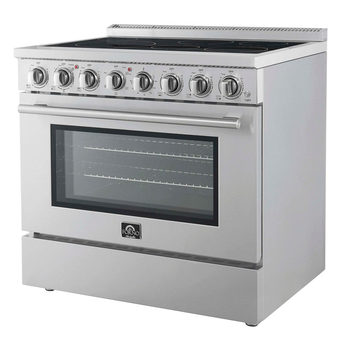 Forno Paolo 36-Inch Freestanding Electric Range with 5.44 Cu.Ft True Convection Oven in Stainless Steel (FFSEL6011-36)