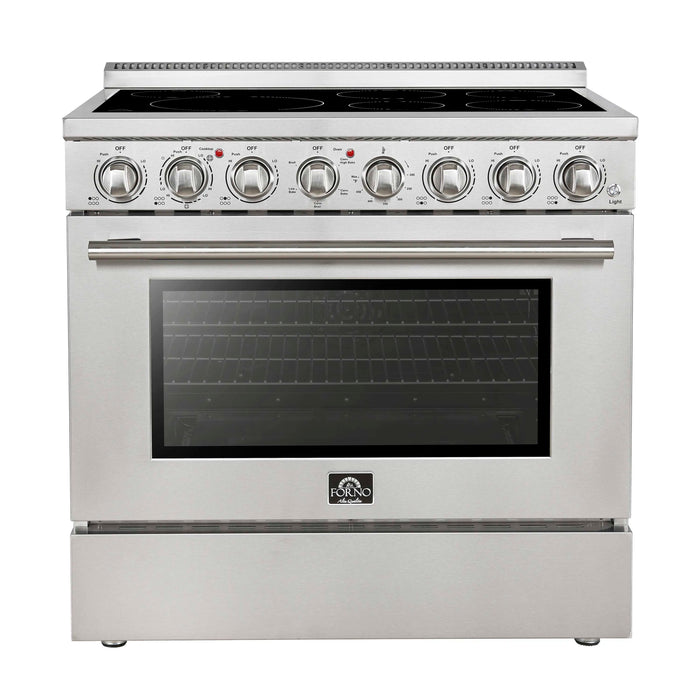 Forno Paolo 36-Inch Freestanding Electric Range with 5.44 Cu.Ft True Convection Oven in Stainless Steel (FFSEL6011-36)