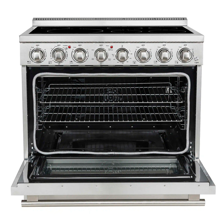 Forno Paolo 36-Inch Freestanding Electric Range with 5.44 Cu.Ft True Convection Oven in Stainless Steel (FFSEL6011-36)