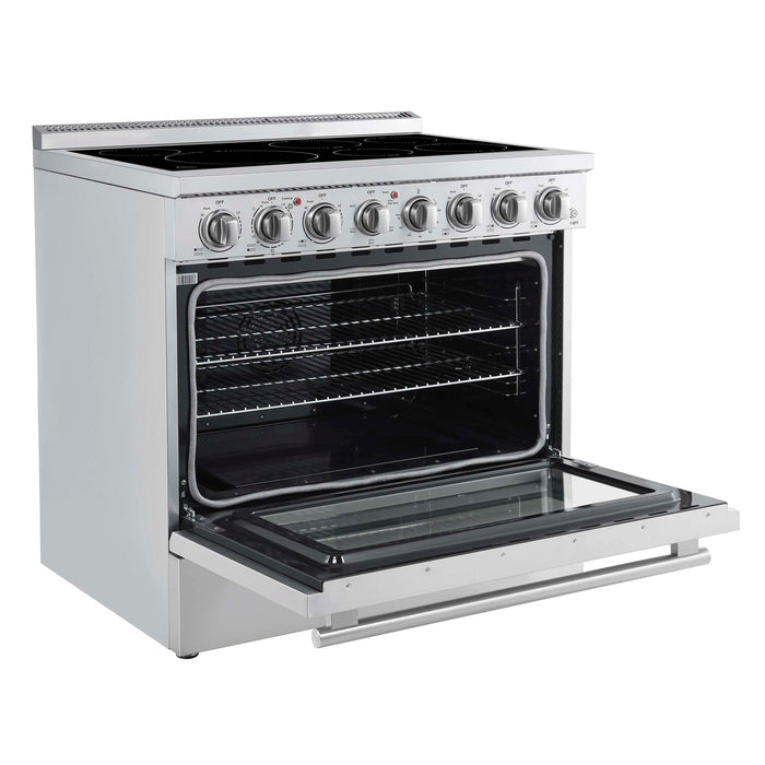 Forno Paolo 36-Inch Freestanding Electric Range with 5.44 Cu.Ft True Convection Oven in Stainless Steel (FFSEL6011-36)
