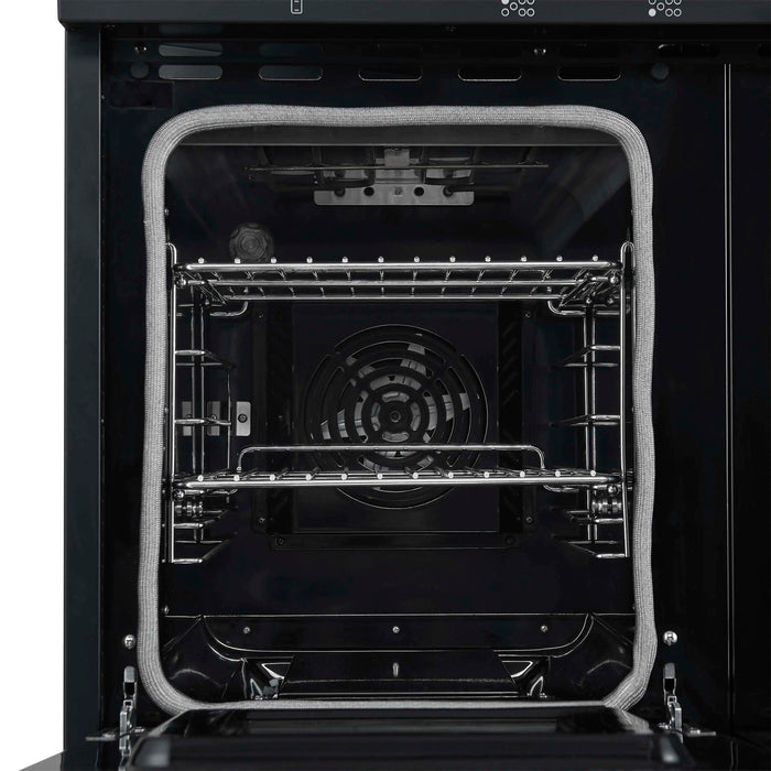 Forno Paolo 48-Inch Freestanding Electric Range with 6.7 Cu.Ft True Convection Oven in Black with Antique Brass Handle (FFSEL6011-48BLK)