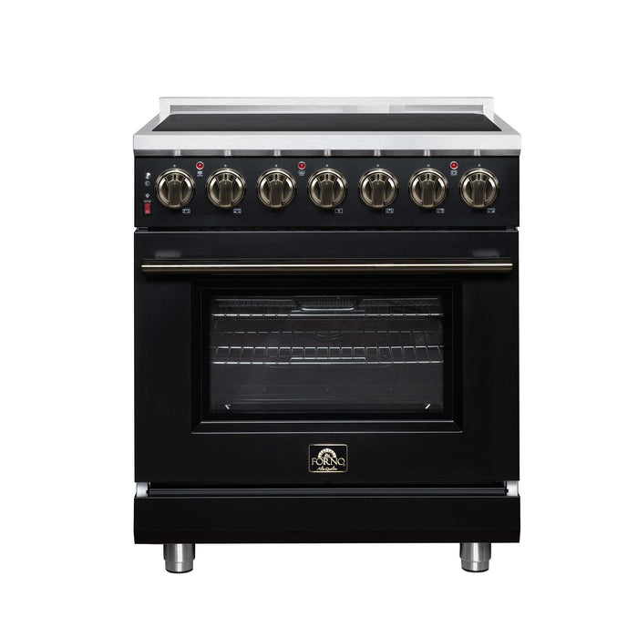 Forno Massimo 30-inch electric range in black front view