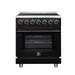 Forno Massimo 30-inch electric range in black front view