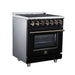 Forno Massimo 30-inch electric range in black left angled view