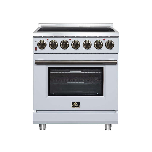 Forno Massimo 30-inch electric range in white front view