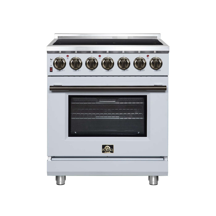 Forno Massimo 30-inch electric range in white front view