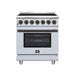 Forno Massimo 30-inch electric range in white front view
