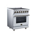 Forno Massimo 30-inch electric range in white left angled view