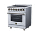 Forno Massimo 30-inch electric range in white right angled view