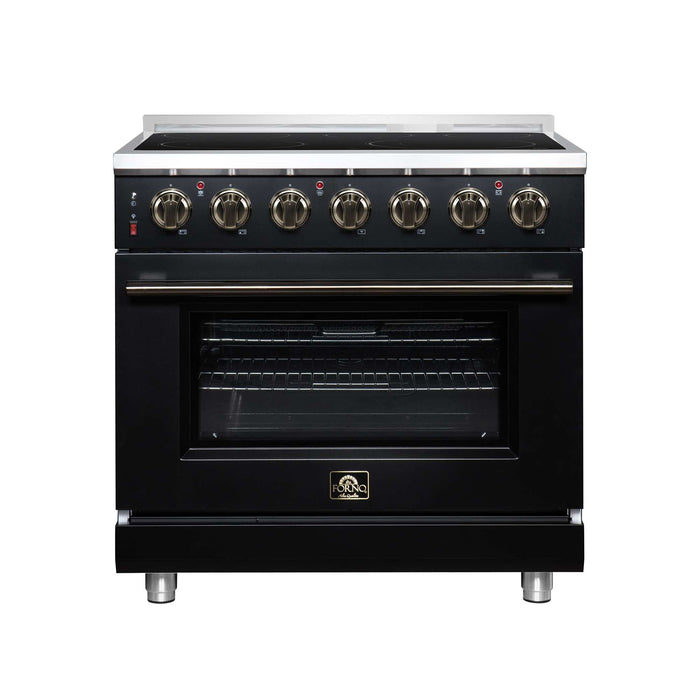 Forno Massimo 36-inch electric range in black front view