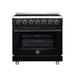 Forno Massimo 36-inch electric range in black front view