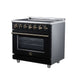 Forno Massimo 36-inch electric range in black right angled view