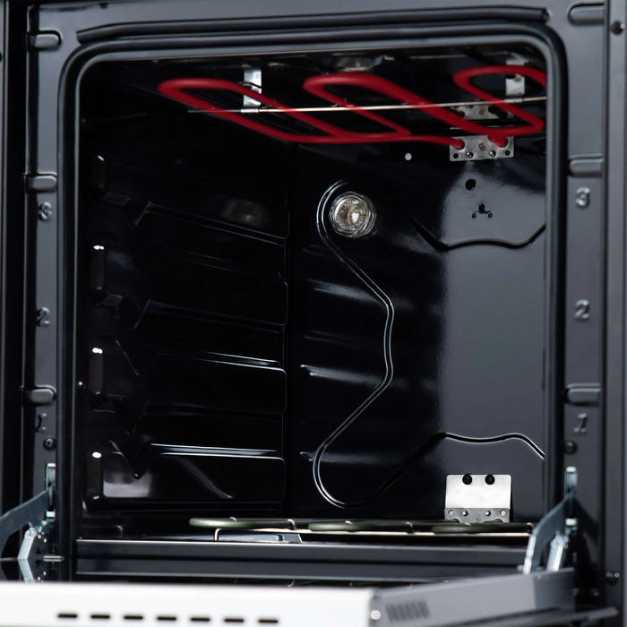 Forno Pallerano 20-Inch Freestanding Electric Range in Black with Antique Brass Trim (FFSEL6052-20BLK)