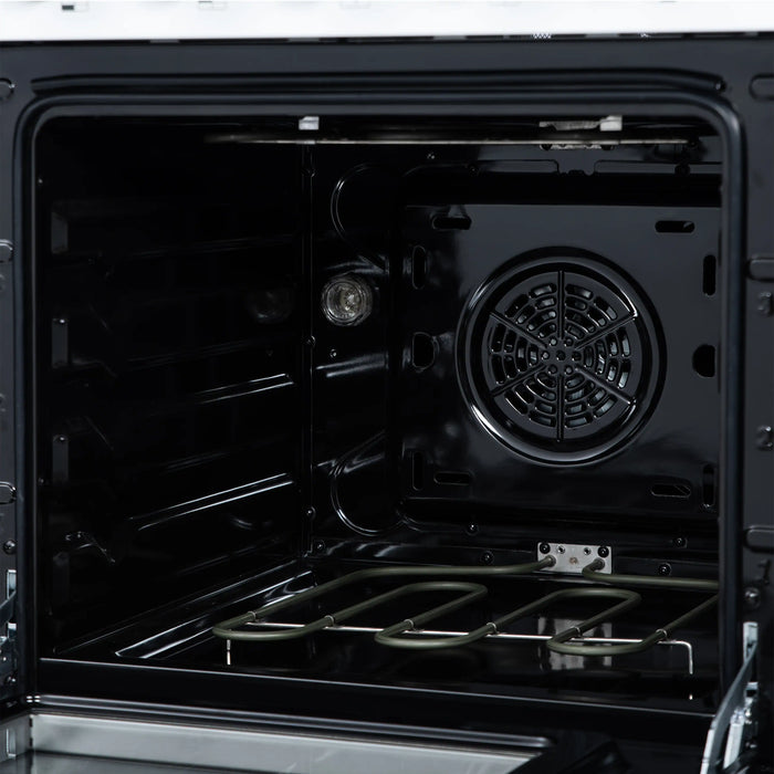 Forno Loiano 24-Inch Freestanding Electric Range in White with Antique Brass Trim (FFSEL6069-24WHT)