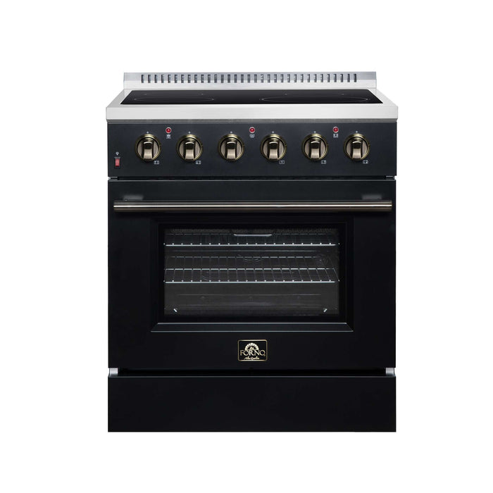 Forno Galiano 30-inch electric range in black front view