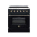 Forno Galiano 30-inch electric range in black front view