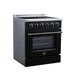 Forno Galiano 30-inch electric range in black left angled view