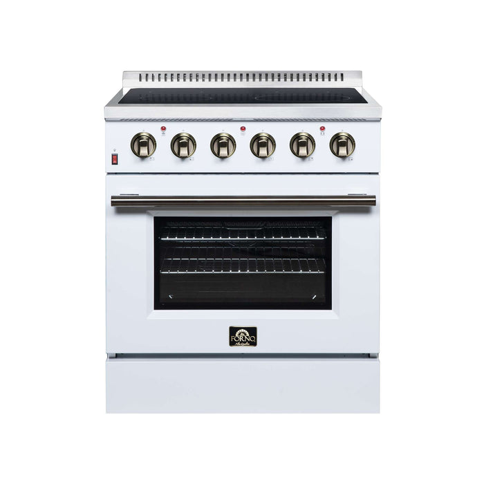 Forno Galiano 30-inch electric range in white front view