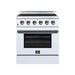 Forno Galiano 30-inch electric range in white front view