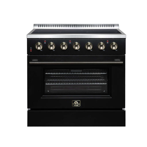 Forno Galiano 36-inch electric range in black front view