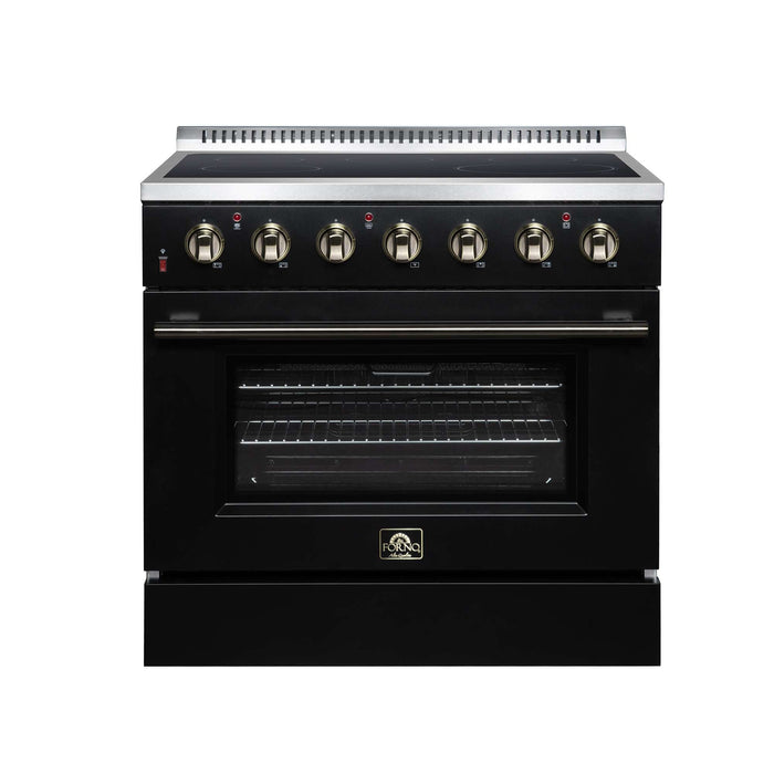Forno Galiano 36-inch electric range in black front view
