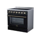 Forno Galiano 36-inch electric range in black right angled view