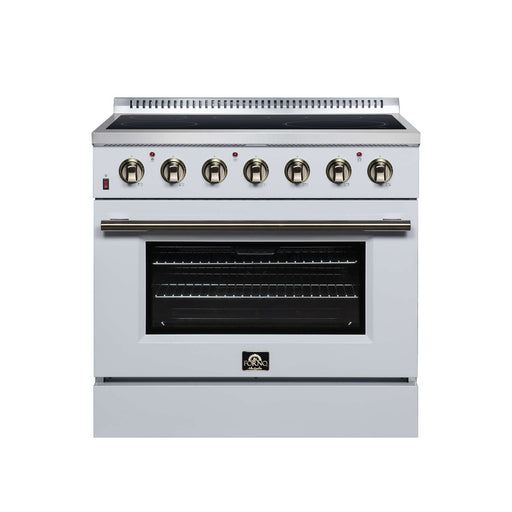 Forno Galiano 36-inch electric range in white front view