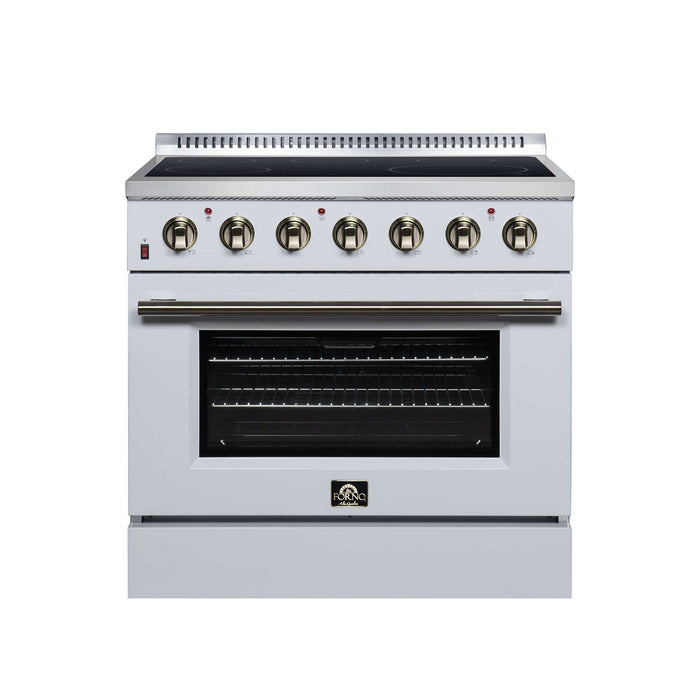Forno Galiano 36-inch electric range in white front view