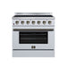 Forno Galiano 36-inch electric range in white front view