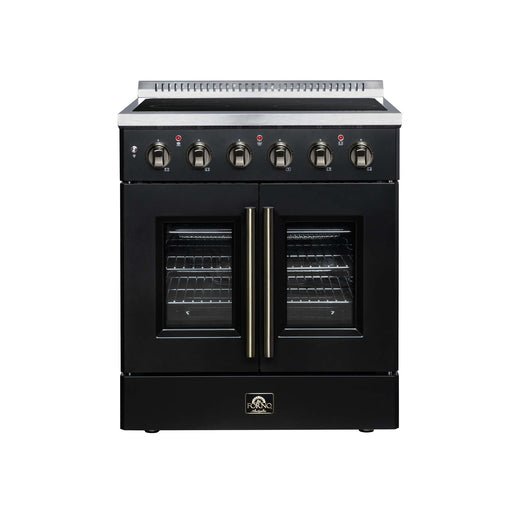 Forno Galiano 30-inch electric range in black front view